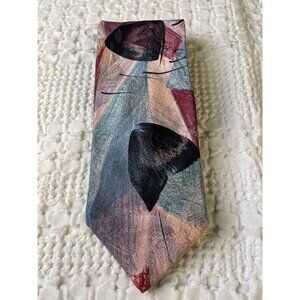 Cross Men's Color Splash Silk Tie Pink/Blue Hues Italy 60' x 4" SKU 2614